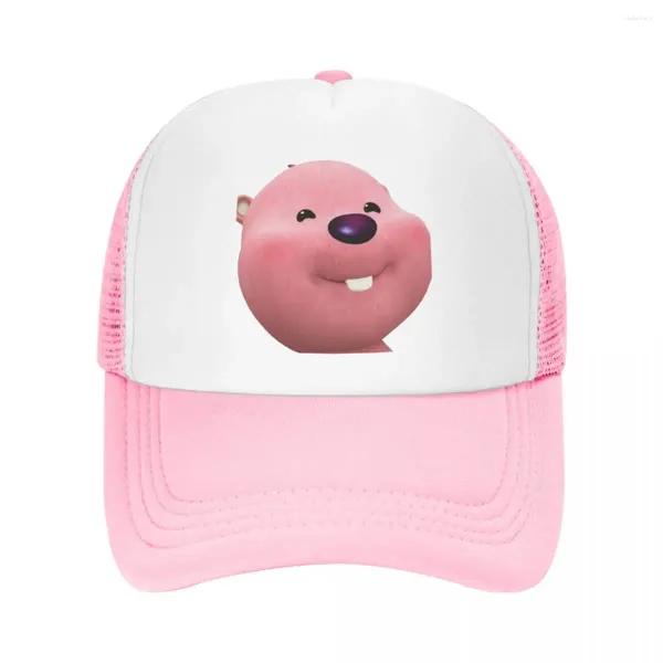 Casquettes de baseball Loopy Pink Cartoon Mesh Casquette de baseball Hommes Femmes Chapeaux de soleil en plein air Réglable Snapback Lavable Camionneur