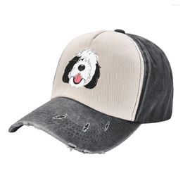 Ball Caps Love Black and White Sheepadoodle 4 - Baby Blue Baseball Cap Custom Hat In Men Womens