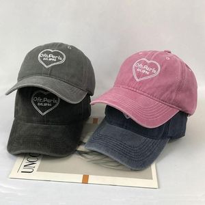 Ball Caps Love Letters Dad Hat Washed Dired Cruved Brim Baseball Cap Soft Top Hip Hop Hats Summer Fashion Borduurwerksport