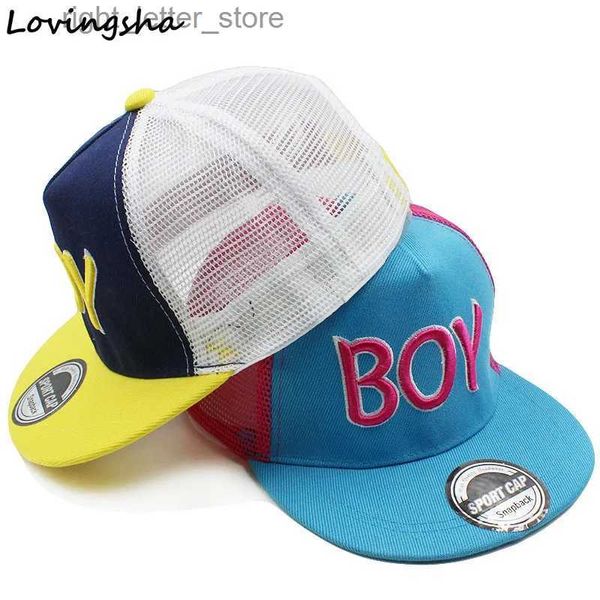 Gorras de béisbol LOVINGSHA Boy Gorras de béisbol Net Cap Letter Design 3-8 años Kid Snapback Caps Gorra ajustable de alta calidad para niña CC120 YQ231214