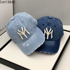 Ball Caps Brand de luxe My Broidered Washed Denim Baseball Cap pour hommes Hauvelois Black Vintage Y2k Dad Hats Gorras Hombre 230909