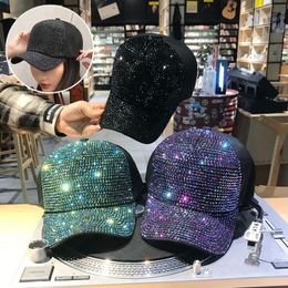 Casquettes de balle Luxe Paillettes HipHop Chapeau Hommes Femmes Été En Plein Air Sport Casquette Réglable Tricot Visière Casual Baseball AntiUV 230727