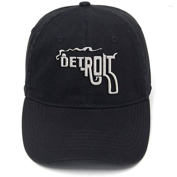 Gorras de bola Lyprerazy Detroit City Lavado Algodón Ajustable Hombres Mujeres Unisex Hip Hop Cool Flock Impresión Gorra de béisbol