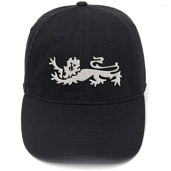 Gorras de bola Lyprerazy Inglaterra León Lavado Algodón Ajustable Hombres Mujeres Unisex Hip Hop Cool Flock Impresión Gorra de béisbol