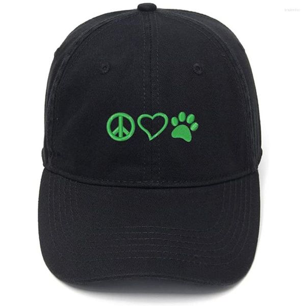 Gorras de béisbol Lyprerazy Gorra de béisbol para hombre Peace Love Pets Bordado Sombrero Algodón Bordado Casual