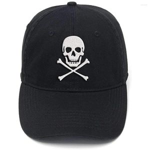 Gorras de bola Lyprerazy Skull Crossbones Pirate Jolly Roger Lavado Algodón Ajustable Flock Impresión Gorra de béisbol