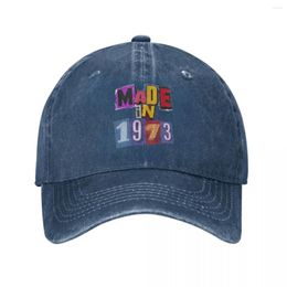 Ball Caps gemaakt in 1973 losgeld letters Baseball Cap Vintage Distressed Denim gewassen hoofddeksels voor mannen vrouwen Outdoor activiteiten hoeden