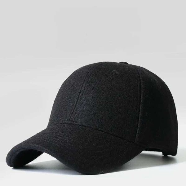 Bola de bolas Man Big Bou Big Size Gran Hat Cap Outumn and Winter Wool Woh Fiern Snapback Hombres Bases grandes de béisbol 50-60cm 60-64cm Q240403