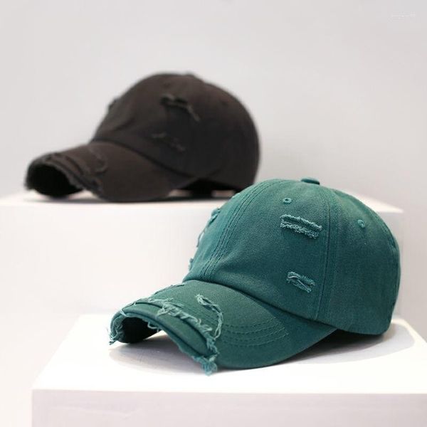 Gorras de béisbol para hombre, gorra de béisbol de algodón rasgada para mujer, sombrero deportivo desgastado de verano, Hip Hop, calle, viaje, papá, niñas