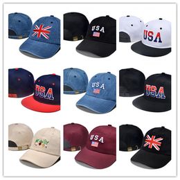 Caps à balle de nombreuses couleurs en détresse du drapeau américain Cap Cap en denim de baseball Femmes Jeans USA Hat