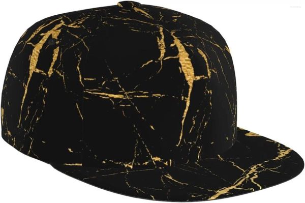 Casquettes de baseball Chapeau Snapback imprimé marbre pour femmes hommes Casquette de soleil réglable Doodle Hip Hop Baseball Flat Bill Brim