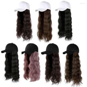 Tapas de pelota Meetlife Baseball Cap con Long Extension Wig Synthetic Hair Travel Beach Hatball