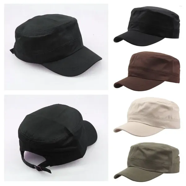 Casquettes de balle hommes réglable classique casquette unie haut plat Vintage armée militaire Cadet Style chapeau respirant protection solaire décontracté