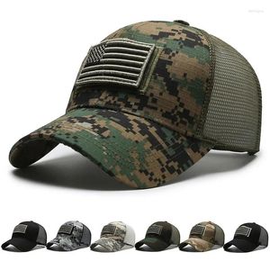 Ball Caps Men American Flag Camouflage Baseball pet mannelijke buiten ademende tactieken bergbeklimmen piekhoed verstelbaar stijlvolle casquette