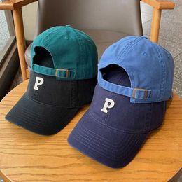 Ball Caps Men and Woman's Baseball Caps verstelbare casual geborduurde letter P katoenzon hoeden unisex vaste kleur vizier hoeden p230412