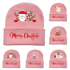 Casquettes de baseball hommes et femmes Parents enfants casquette de Baseball automne hiver dessin animé mignon motif de noël tricoté chapeau mode douzaine