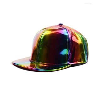 Ball Caps Men and Women Pu Pure Color Light Edition Hip Hop Dicer Laser Baseball Single Snapback Four Seasons Casual Simple Cap Out