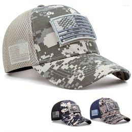 Ball caps heren honkbal pet Amerikaanse vlag camouflage sticker patchwork geborduurde nethoed ademende buitenzon gorras