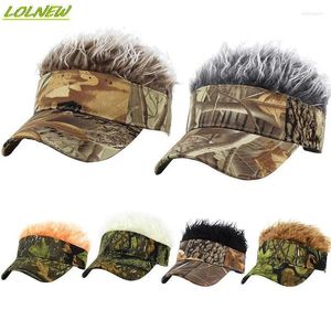 Ball Caps Mannen Cap Hoed Casual Camouflage Met Spiked Haren Pruiken Vizier Zonnescherm Verstelbare Zon Baseball Hip Hop Hoeden