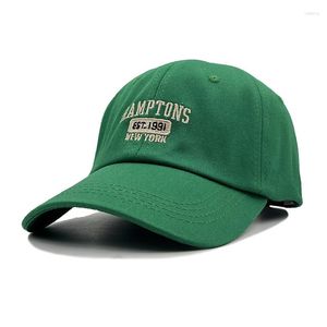 Gorras de bola Hombres Letra Gorra de béisbol Green York Streetwear Trucker Hat para mujeres Hip Hop Ajustable Snapback Bordado Sol