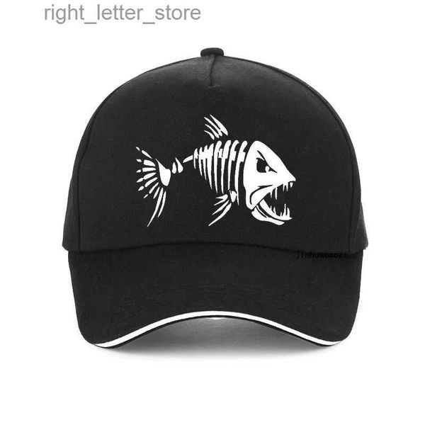 Gorras de bola Hombres Gorra de pesca al aire libre Sombrero de pesca Gorra de caza de golf de béisbol con huesos de pescado de dibujos animados Sombrero snapback YQ231214