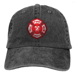 Bola de bola de béisbol y femenino de béisbol de béisbol rojo insignia de bomberos gorra de carreras de corridas creativas regalos