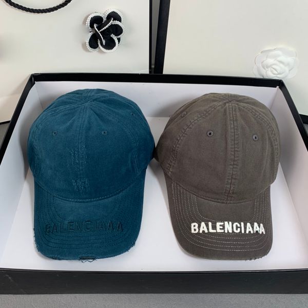 Gorras de béisbol Diseñadores de hombres y mujeres casquette deportes denim rasgados Gorras de béisbol color sólido B letra al aire libre pareja sombreros-3