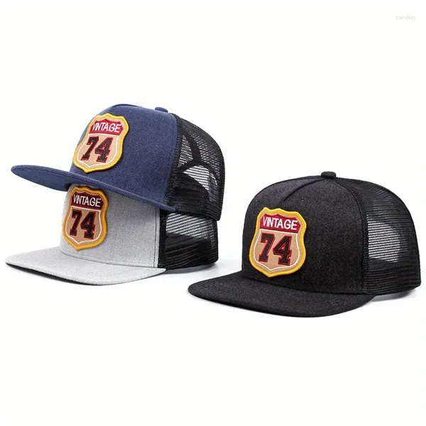 Ball Caps Chapeaux à bords plats pour hommes et femmes avec des numéros brodés sur la rue Hip-Hop Sunshade Baseball