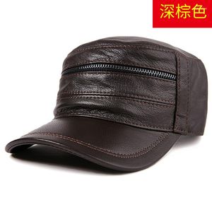 Gorras de béisbol para hombre, sombrero de cuero genuino, gorra de béisbol para hombre, gorras planas de moda para estudiantes de piel de cabra, B-8801 ajustable