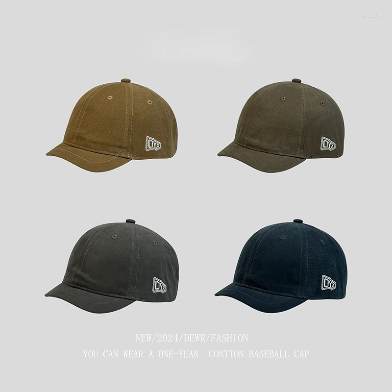 Boll Caps Men's Short Brim Basenall Hat Soft Top Japanese Retro Edge Cap Trendy Brand Yuppie Inch Baseball