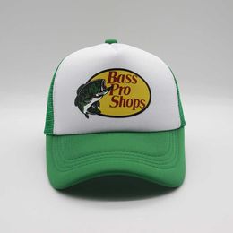 Gorras de béisbol Gorra de camionero para hombre Gorra de béisbol de malla ajustable para Bass-Pro-Shop Sombrero Sombrero de pesca Unisex L230228
