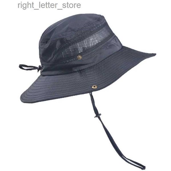 Casquettes de baseball Hommes été pliable soleil pêcheur Sport de plein air pêche chapeau de soleil à large bord respirant maille plage crème solaire Protection UV casquette U53 YQ231214