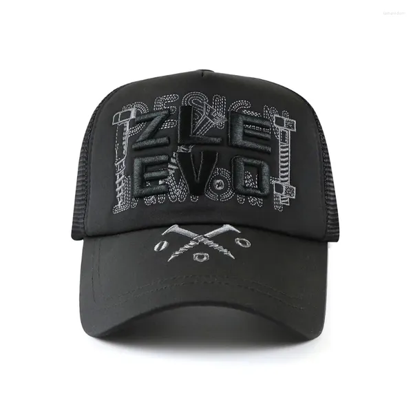 Gorras de bola Hombres Trucker Cap Moda Carta Hueso Sombrero para el sol Al aire libre Verano Sombrilla Malla Casual Mujeres Casquette Femme