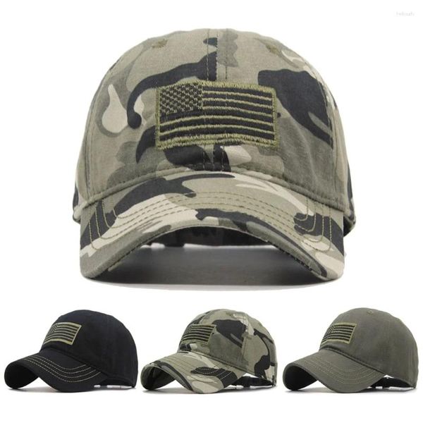 Casquettes de baseball Hommes USA Drapeau Camouflage Casquette de baseball Armée Broderie Coton Tactique Snapback Papa Chapeau Mâle Sports D'été Amérique