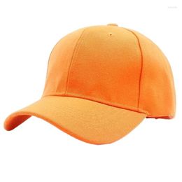 Gorras de bola Hombres Mujeres 6 Panel Gorra de béisbol lisa Ajustable Sombreros de sarga sólida Naranja Rojo Azul Negro Gris Marrón