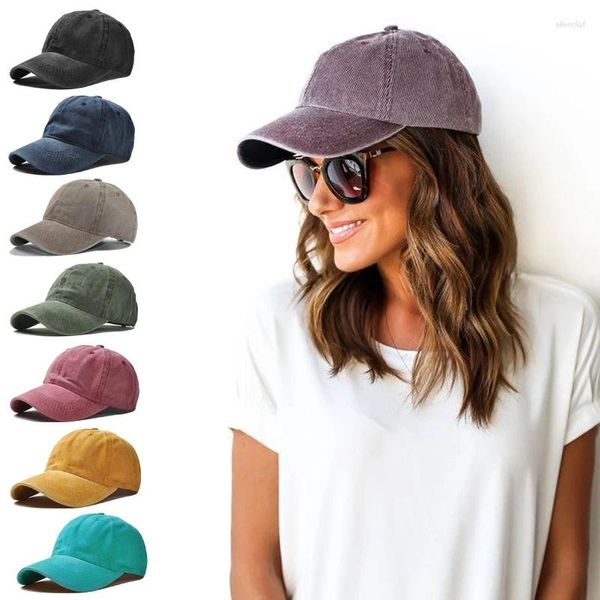 Gorras de bola Hombres Mujeres Acabado antiguo Algodón Tamaño ajustable Béisbol Hip Hop Sunhat Casual Fiesta de viaje al aire libre