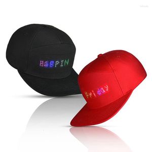 Casquettes de baseball Hommes Femmes Bluetooth LED APP Contrôlé Baseball Chapeau Message Affichage Hip Hop Cap Drop