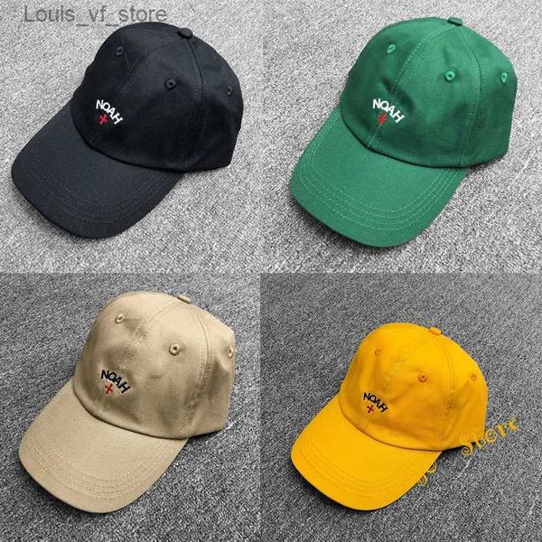 Gorras de bola Hombres Mujeres Casual Verde Caqui Negro Naranja Amarillo Noah Gorra de béisbol Mejor calidad Bordado cruzado Ajustable Noah Sombreros T240112