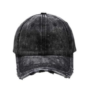 Ball Caps Heren Dames Verontruste Jean Hoed Ongestructureerde Baseball Caps Gewassen Denim Effen Papa Hoed Met Zes Panelen Zwart Bruin Felroze Blauw YQ240117