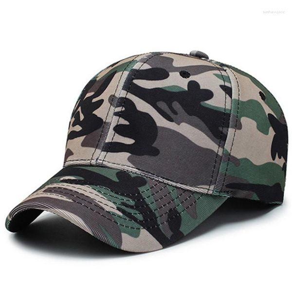 Gorras de bola Hombres Mujeres Personalidad Gorra de béisbol Hip Hop Camuflaje Sombrero Snapback Verano Selva Camping Decorativo Masculino Hueso Deportes