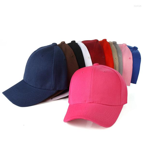 Gorras de béisbol para hombres y mujeres, gorra de béisbol con visera curvada lisa, gorra de béisbol de Color sólido a la moda, gorra ajustable con visera para papá