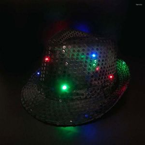 Ball Caps hommes femmes élégantes lampe haute luminosité perles de jazz chapeau de jazz led adulte étincelante pour la performance