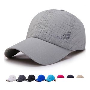 Ball caps mannen vrouwen zomer honkbal pet snel drogen hoed unisex ademende sport pure kleur snapback hat bot drop levering mode dhszm