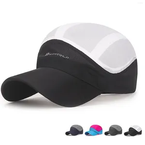 Gorras de bola Hombres Mujeres Carta de verano Impresión Malla Gorra de béisbol Hombre Mujer Fitness Secado rápido Sudor Ajustable Snapback Sombrero Casquette KPOP