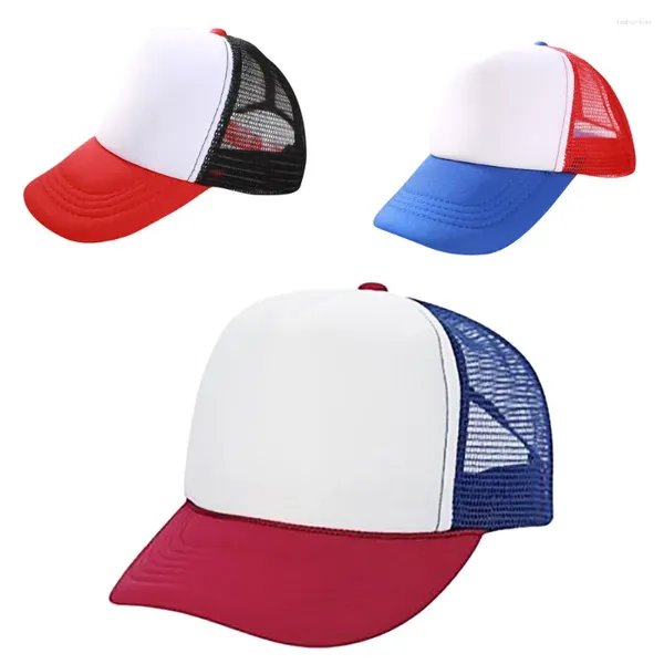 Gorras de bola Hombres Mujeres Unisex Gorra de béisbol Niños Niñas Bloque de color Snapback Hip Hop Sombrero plano Petty Racing