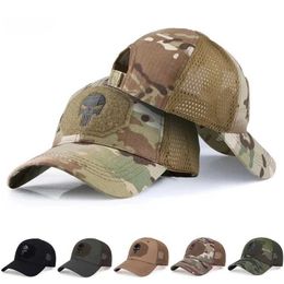 Ball Caps Mens Camouflage Scelled Skull Tactical Baseball Cap pour femme d'été pistolet militaire en extérieur