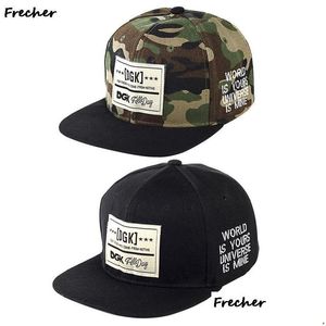 Kogelcaps heren mode letters katoen verstelbaar honkbal pet lederen label camouflage hiphop zon hoed uni snapback hoeden voor mannen dro dhd5e