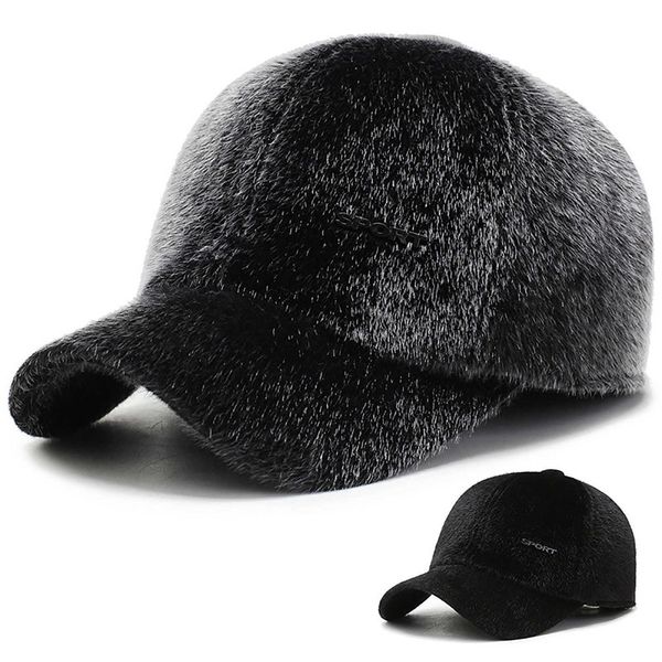 Casquettes de baseball Chapeaux pour hommes pour l'hiver Hommes Hiver chez les personnes âgées Imitation Vison Chapeau de cheveux Mode Épaississement Plus épais Oreille chaude Canard Chapeaux Enfant en bas âge G230209