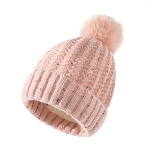 Casquettes de balle Hommes Chapeau de maille tricoté avec faux et femmes hiver pour femmes chapeaux tricotés chauds Pom Cap Soft Baseball Hommes