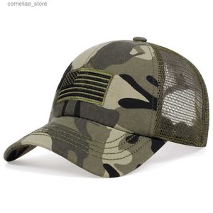 Ball Caps Heren USA Amerikaanse vlag Baseball Cap Geborduurd Trucker Hat Militaire leger HatY240315